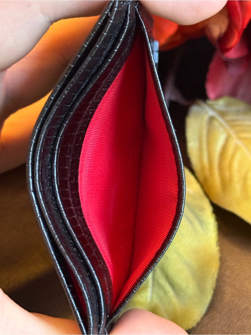 Christian Louboutin Logo Appliquéd Lizard Effect Glossed Leather Cardholder NWT - Picture 8 of 9